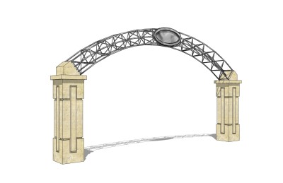 欧式草图大师大门su模型，sketchup入口大门skp模型下载