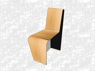 现代休闲椅草图大师模型，实木背靠椅su模型下载