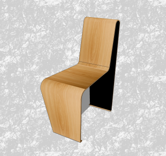 现代休闲椅草图大师模型，实木背靠椅su模型下载