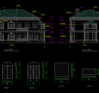 2层砌体别墅施工图，别墅建筑工程下载