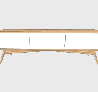  现代电视柜草图大师模型，电视柜SU模型下载