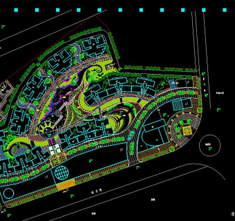 上海某综合小区规划平面CAD图纸下载