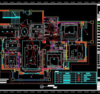 祥细客厅卧室家装户型图三居CAD，免费下载