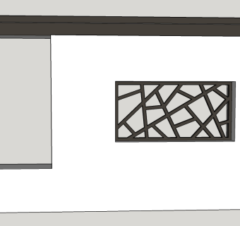 中式景观墙sketchup模型下载，景观墙草图大师模型