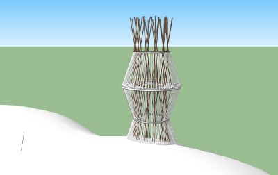 现代景观塔草图大师模型，景观塔sketchup模型skp文件分享