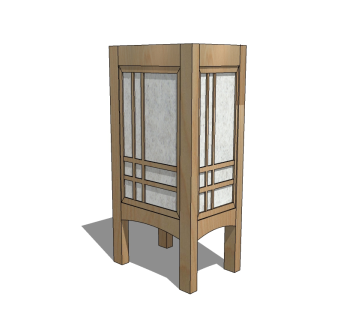 日式落地灯草图大师模型，落地灯skb模型分享