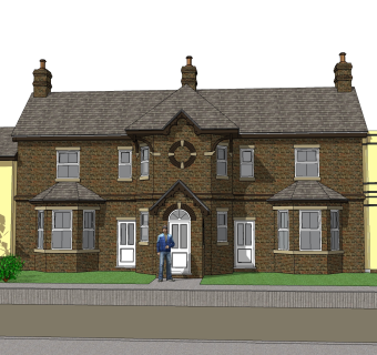 现代独栋别墅草图大师模型下载，独栋别墅sketchup模型