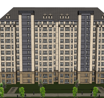 欧式公寓楼sketchup模型，公寓草图大师模型下载