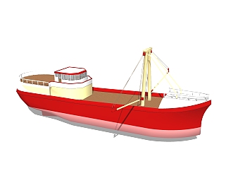 现代大型渔船skb文件，货船sketchup模型下载