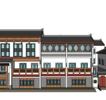 新中式酒店草图大师模型下载、新中式酒店su模型下载