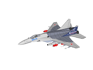 现代<em>俄罗斯</em>MI-米格战斗机草图大师模型，战斗机SU模型...