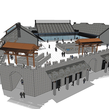 中式<em>休闲建筑</em>会所模型，sketchup模型免费下载