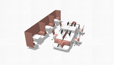 办工桌草图大师模型，办工桌sketchup模型，办工桌su素材下载