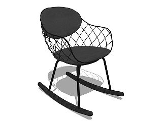 现代摇椅草图大师模型，椅子su模型下载