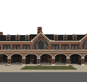 欧式酒店草图大师模型，酒店sketchup模型免费下载