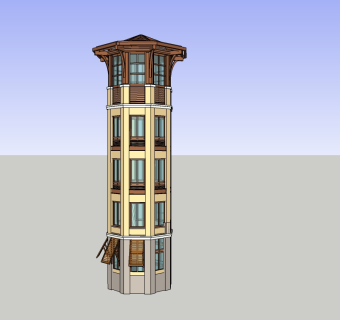 中式景观塔草图大师模型，景观塔sketchup模型skp文件下载