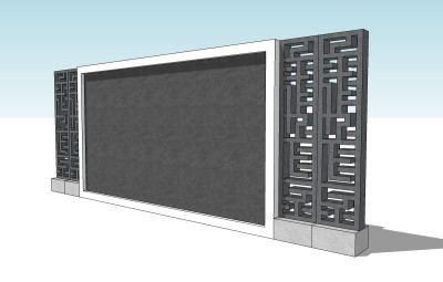 现代景墙草图大师模型，景墙sketchup模型下载