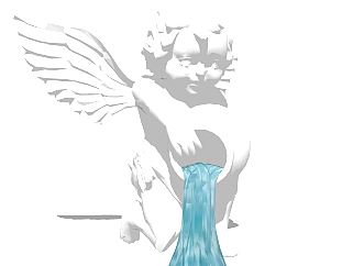 小<em>天使</em>喷泉雕塑su模型,摆件草图大师模型下载