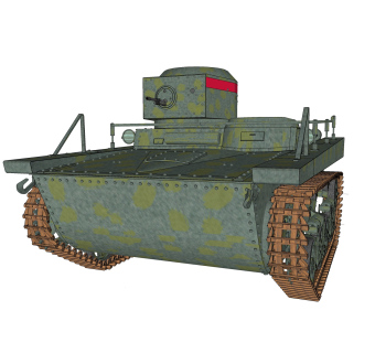 苏联T-37两栖侦查坦克su模型，坦克草图大师模型下载