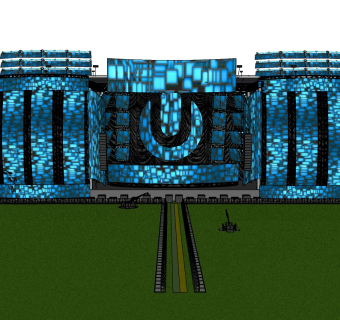 现代艺术舞台草图大师模型，舞台sketchup模型下载