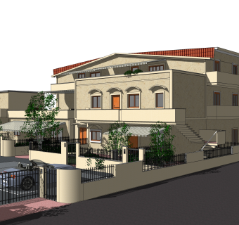 简欧独栋别墅草图大师模型，sketchup别墅su模型下载