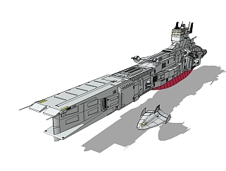 现代星际战舰SU模型，星际战舰草图大师模型下载
