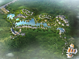 新中式风格养生养老旅游基地景观设计方案文本