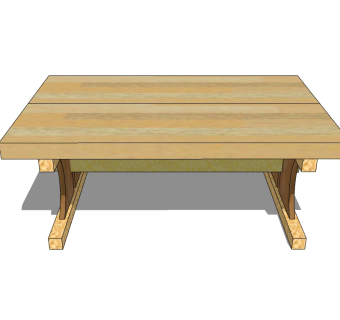 日式单桌SU模型下载，桌子草图大师模型