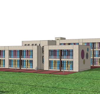 现代办公楼草图大师模型，办公楼sketchup模型免费下载