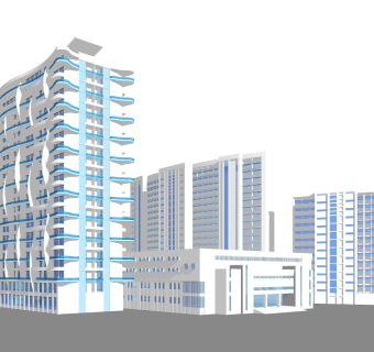 现代办公楼草图大师模型，办公楼sketchup模型免费下载