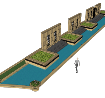 欧式景墙sketchup模型下载