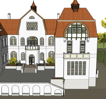 欧式别墅外观草图大师模型，SU模型免费下载