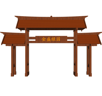 新中式入口大门草图大师模型，入口大门sketchup模型下载