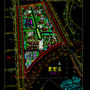 小区总平面CAD规划景观施工图，景观CAD施工图纸下载