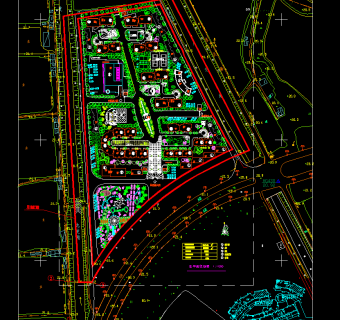 小区总平面CAD规划景观施工图，景观CAD施工图纸下载