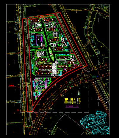 小区总平面CAD规划景观施工图，景观CAD施工图纸下载