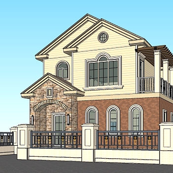 <em>欧式独栋别墅</em>su<em>模型</em>免费下载，sketchup<em>别墅</em>草图大师...