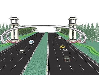 高速公路，SU模型免费下载