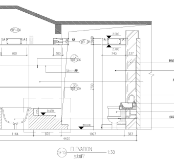 现代主卧卫生间立面详图CAD图纸dwg文件下载