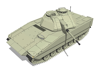 瑞典CV-90轻型坦克草图大师模型，坦克SU模型下载