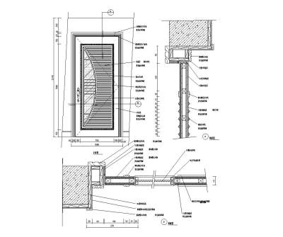 黑胡桃木－枫木（镶压<a href=https://www.yitu.cn/sketchup/huayi/index.html target=_blank class=infotextkey>花</a>玻璃）门大样