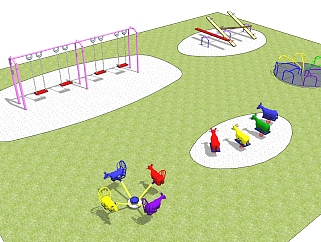 现代<em>儿童游乐设施</em>草图大师模型，游乐设施su模型下载