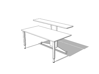 现代 办公桌草图大师模型，办公桌sketchup模型 下载