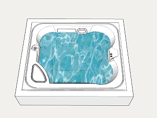现代大理石<em>浴缸</em>草图大师模型，<em>浴缸</em>sketchup模型下载