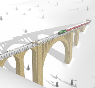 铁路桥草图大师模型设计下载，sketchup铁路桥su模型分享