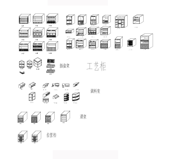 橱柜实木系列结构图库大全CAD图纸下载dwg文件分享