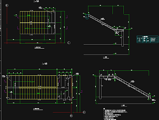 钢结构楼梯CAD图纸，楼梯CAD设计图纸下载
