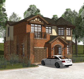 欧式独栋别墅草图大师模型，sketchup别墅su模型下载