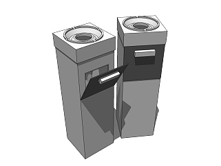 现代简约智能垃圾箱草图大师模型，垃圾桶SU模型下载