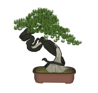 中式迎客松草图大师模型，迎客松SKB文件下载